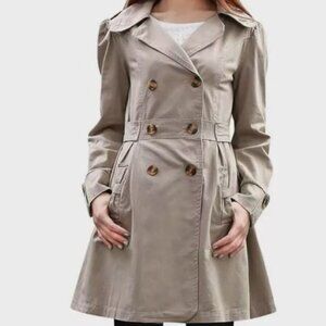 NWT Allegra K Beige Trench Jacket - Double Breasted, Size S